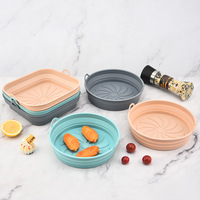 Plateau de four pliable créatif en silicone pour friteuse à air carré pour micro-ondes résistant à la chaleur et au lave-vaisselle pour la cuisine domestique