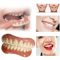Fausses dents en silicone, placages dentaires confortables, prothèses dentaires flexibles, accessoires de sourire blancs et roses, unisexe, pour les 14 ans et plus