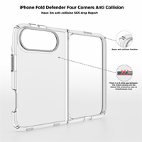 Coques de téléphone transparentes scintillantes pour Apple Fold, vente en gros, coques rigides en PC pour iPhone Duo, coques pour Samsung Z Fold 8 Ultra Flip