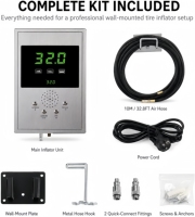 Gonfleur de pneus de voiture numérique automatique en métal 220V avec moniteur de pression des pneus, gonflage rapide et arrêt automatique, montage mural