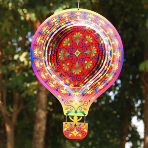 Wholesale Garden Wind Spinner <b>Hot</b> air Ballonn Garden Ornaments 12 Inch Metal Wind 3d Spinner <b>Hot</b> Balloon Shape - Product Image 5