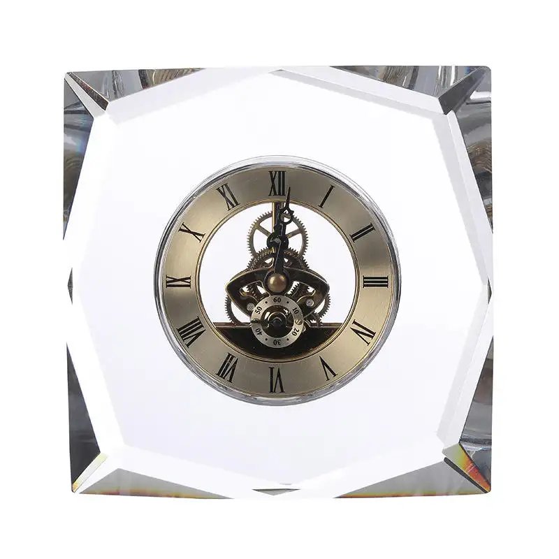 Orologio da scrivania per la casa di alta qualità che si siede orologio ad aria di moda per soggiorno orologio in cristallo di lusso leggero