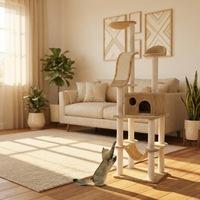 Arbre à chat et tour multi-niveaux en sisal durable pour intérieur avec hauteur réglable - Maison à gratter de luxe pour chat