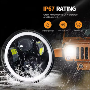 Faro Led de 5,75 pulgadas con anillo Halo, luz de conducción de ojo en ángulo, DRL redondo de 5,75 pulgadas para jeep <span class=keywords><strong>Cherokee</strong></span>, faro Led para motocicleta - Product Image 6