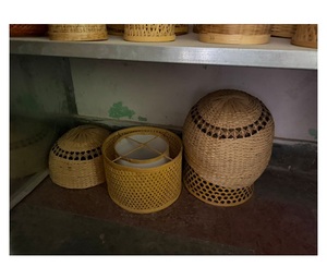 Ensemble de paniers en bambou faits à la main, conteneurs de rangement naturels tissés à la main, décoration rustique pour la maison, organisateur artisanal, panier tissé écologique - Product Image 1