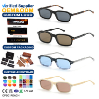 Lunettes de soleil carrées en acétate de luxe pour hommes, style vintage 2026, montures épaisses, OEM