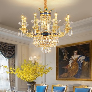 Crystal Chandelier Round E14 LED <b>Light</b> Source Home Living Room Dining Room Bedroom Lighting Switch Control - Product Image 1