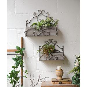 Étagères flottantes vintage européennes en métal et fer, porte-plantes durable à fixer au mur pour la chambre d'enfant et le salon - Product Image 3