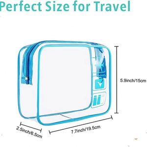 Custom New Fashion Open <b>Transparent</b> PVC Cosmetic <b>Bag</b> Breathable Waterproof Ultra-lightweight Travel Organizer for Beach - Product Image 3
