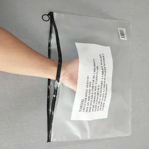防水PVCカスタムブラックフロストスライダージッパーポーチビキニ水着服ソックスプラスチック包装ジップロックバッグ