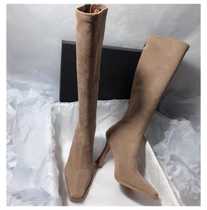 Bottes Chelsea Western en Daim à Bout Pointu et Talon Haut Fin, Imprimé Léopard, Élastiques, Montantes jusqu'au Genou, Collection Automne 2026 pour Femme - Product Image 5