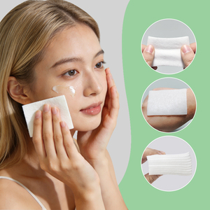 Tampons en <span class=keywords><strong>coton</strong></span> bio biodégradables 6*8cm, qualité supérieure, 3 couches, doux, naturels, carrés, pour le visage/les ongles, soin de la peau, démaquillant - Product Image 2