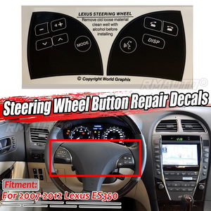 Nouveaux autocollants de réparation pour boutons de volant de voiture noir mat, pour réparer les boutons cassés sur Lexus ES350 2007-2012, pour corriger les boutons disgracieux - Product Image 1