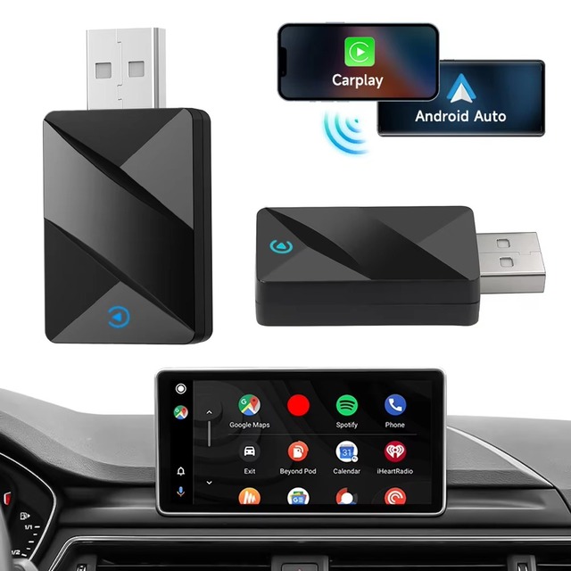 Wireless CarPlay Android Auto USB Adapter K1A Compact Converts Wired Car Connection to Wireless for Effortless Integration