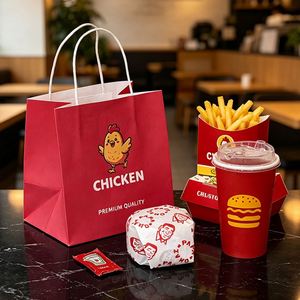Papel de Embalaje de Alimentos Ecológico, Biodegradable, Reciclable y Resistente a la Grasa con Recubrimiento de PE Personalizado para Hamburguesas, Papas Fritas y Pollo - Product Image 4