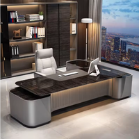 Bureau de direction en bois massif, bureau debout écologique de luxe, grande table de patron, bureau de président moderne
