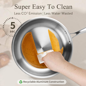 Chảo chống dính bằng thép không gỉ 304, chảo thép không gỉ ba lớp 18/10, chảo nấu ăn đa năng bằng thép không gỉ dùng được với bếp từ - Product Image 6