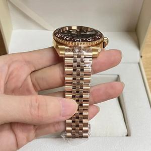 Мужские автоматические механические часы Fashion Parnis 40 мм, розовое золото, с сапфировым стеклом, водонепроницаемые, с функцией GMT - Product Image 4