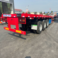 Remorque à lit plat pour expédition de conteneurs de 40 pieds Semi-remorque à 3 essieux à prix compétitif Remorques de camion
