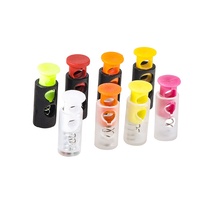 Verrou de cordon cylindrique transparent coloré de haute qualité à 2 trous, embout à ressort, bloque-cordon réglable en plastique