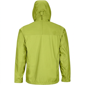 Veste coupe-vent imperméable à capuche pour homme, légère, unie, verte, décontractée, pour l'extérieur, fermeture éclair, en polyester, pour l'automne - Product Image 1