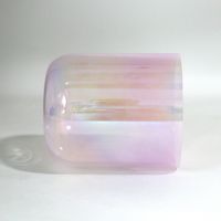 Gradient Pink Aurora Transparent Crystal Singing Bowl Pot Healing Meditation Music Percussion Musical Instrument Yoga