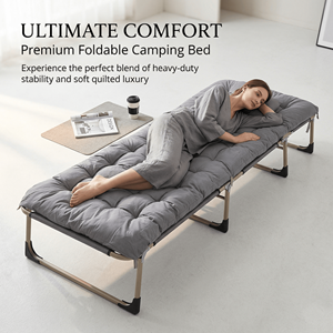 Cama Plegable Ajustable para <span class=keywords><strong>Camping</strong></span>, Cama Plegable Acolchada sin Ensamblaje para Uso en Interiores y Exteriores, Siesta en la Oficina, <span class=keywords><strong>Camping</strong></span>, Patio, Playa - Product Image 1
