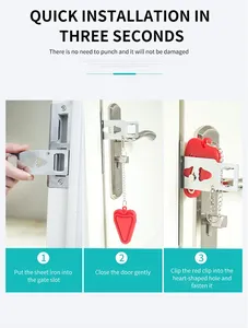 <span class=keywords><strong>Cerradura</strong></span> de Seguridad Portátil para Puerta con Doble Orificio y Llave, Pestillo de Seguridad, Construcción Metálica, Antirrobo, para Uso en Hogar, Habitación u Hotel - Product Image 3