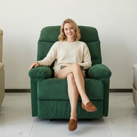 Fauteuil pivotant multifonctionnel modèle 9012 vert en velours glacé avec cadre métallique, inclinable et minimaliste moderne