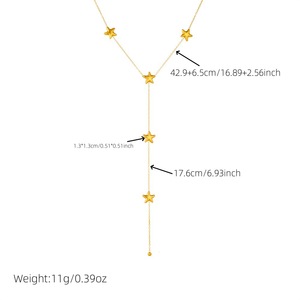 Star Tassel Stainless Steel Chain Necklace Y Shape Simple Jewelry Gift For Women Fashion Pendant Necklaces - Product Image 4