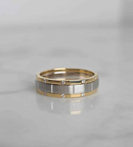 Unisex 925 Sterling Silver VVS1 Moissanite Diamond Gold Plated Hip Hop Engagement Wedding Band <b>Ring</b> Jewelry - Product Image 2