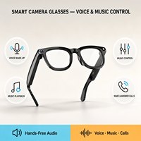 Lunettes Caméra HD 1080P Portables 800W Pixels Assistant Vocal IA Audio BT 5.3 Batterie 280mAh