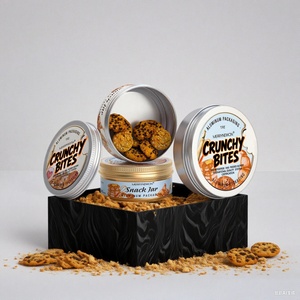 OEM & ODM Custom Food Grade Round Metal Cans High Quality <b>Flat</b> Lid Aluminum Cookie Tin Packaging Box - Product Image 1