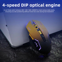 Mouse Óptico para Juegos Esports de 2.4G, Cableado USB 2.0, Modo Dual, Silencioso, Programable, Ergonómico, para Computadoras de Escritorio, para Diestros