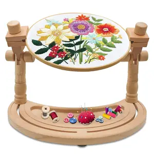 arts crafts sewing needlework beech wood embroidery tools hoop station embroidery cross stitch fram stand rack holder