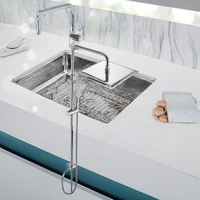 Kit de douche de luxe en acier inoxydable avec finition chromée, pomme de douche à jet unique, design plaqué, installation facile