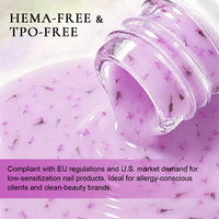 Gel de construction BIAB en bouteille pour marque privée, sans HEMA, gel dur UV liquide, extension auto-nivelante, vernis à ongles pour nail art, OEM
