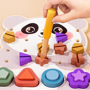 Jouet Puzzle à vis Montessori en bois avec xylophone pour enfants Apprentissage précoce Correspondance des formes et développement de la motricité fine - Product Image 5