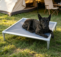 Lit pour chien en alliage d'aluminium antirouille, cadre robuste, tissu en nylon épais et respirant, lit surélevé pour grands chiens, facile à nettoyer