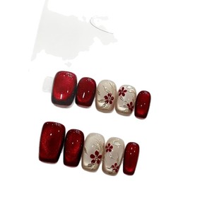 TSZS 10 faux ongles carrés courts faits à la main, finition chatoyante œil de chat, à presser, <span class=keywords><strong>pour</strong></span> femme et filles Y2K - Product Image 5