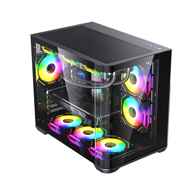 LOVINGCOOL High Quality Cool ARGB E-sports Gaming Computer Cabinet Curved Tempered Glass Panoramic Gamer Desktop PC Case