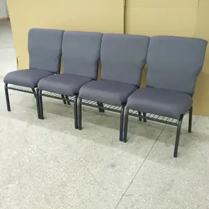 Fabbrica diretta in metallo sedie imbottite in lino opera sala impilabili sedie stile europeo chiesa sedie vendita per
