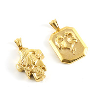 Kalung Hip-Hop baja tahan karat pria, Kalung hiphop baja Titanium gaya Eropa dan Amerika 18K mendominasi