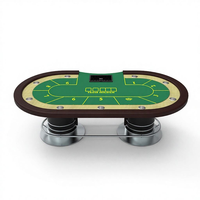 Table de poker de luxe de haute qualité, table de casino personnalisée pour 10 personnes, table de poker professionnelle Texas Hold'em avec porte-gobelets