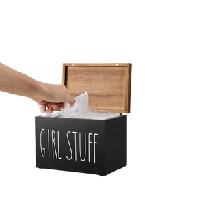 Banc de rangement en bois grande capacité pour adolescents, boîte organisatrice pour affaires de filles avec couvercle à fermeture lente pour salon - Product Image 2