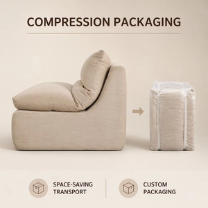 Chaise longue modulaire de loisirs sans cadre, en tissu velours côtelé, <span class=keywords><strong>mousse</strong></span> <span class=keywords><strong>polyéther</strong></span> haute densité, emballage sous vide, vente en gros OEM - Product Image 2