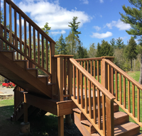 Escalier extérieur en teck durable, résistant aux intempéries, avec cadre galvanisé, pour villa en bord de mer