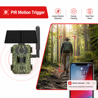 Caméra de chasse solaire camouflage 4G avec détection de mouvement PIR, vision nocturne, étanche