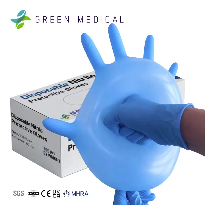 Gmc kho màu xanh đậm chất lượng cao bảo vệ cá nhân dùng một lần Găng tay Nitrile găng tay bột Găng tay cao su miễn phí