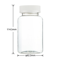 Bouteille de 250 ml en PET durable à large ouverture pour capsules de vitamines, conteneur pour emballage de produits nutraceutiques